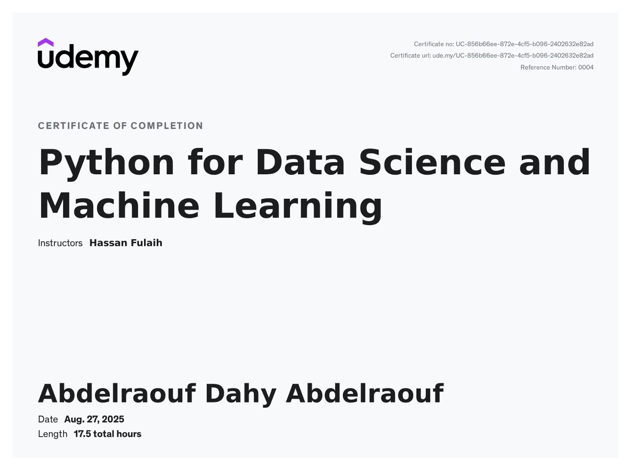 Python for Data Science Certificate